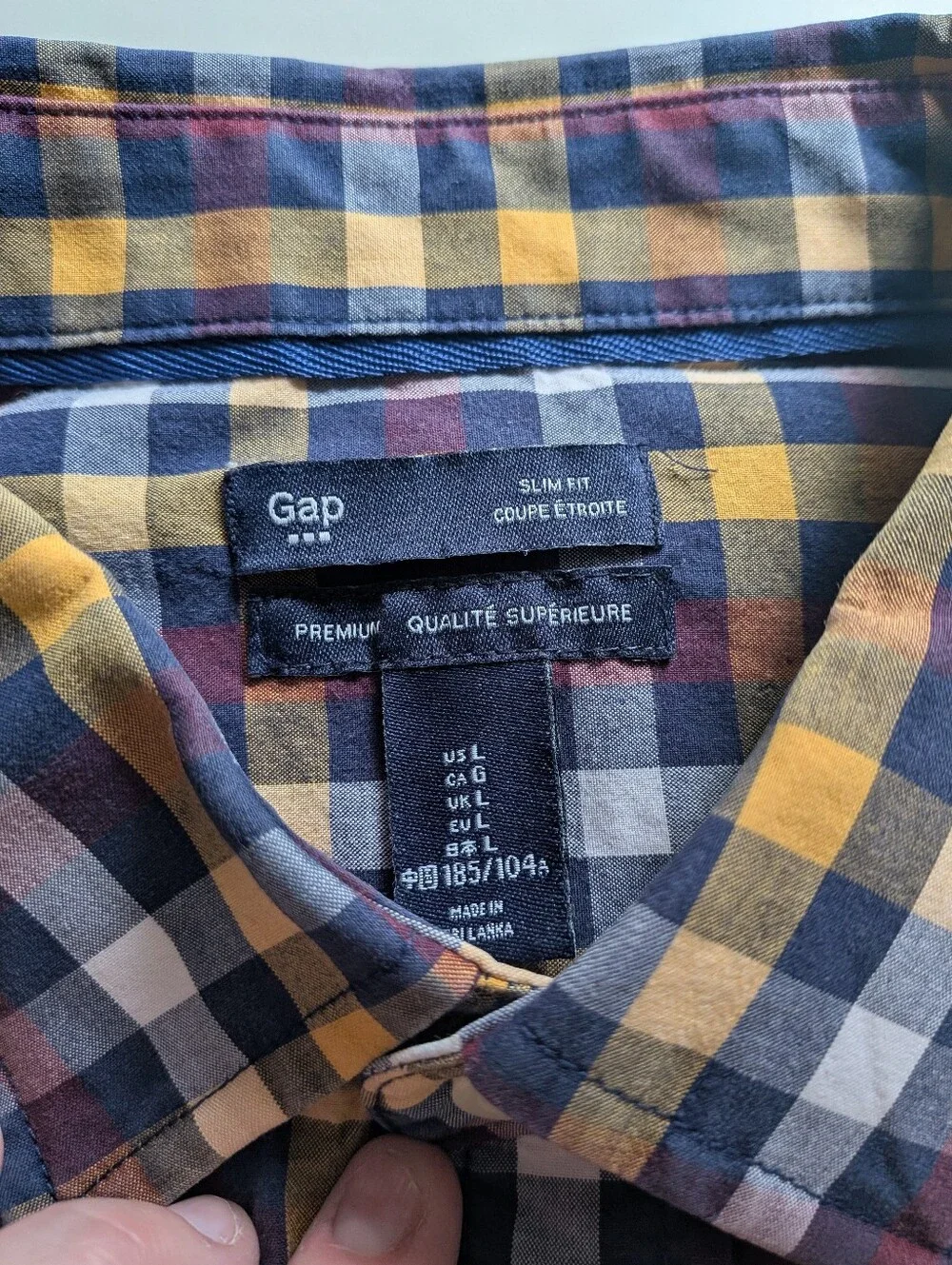 GAP Men's Office Button-Down Shirt - Navy, Burgundy & Mustard Fall Slim Fit
